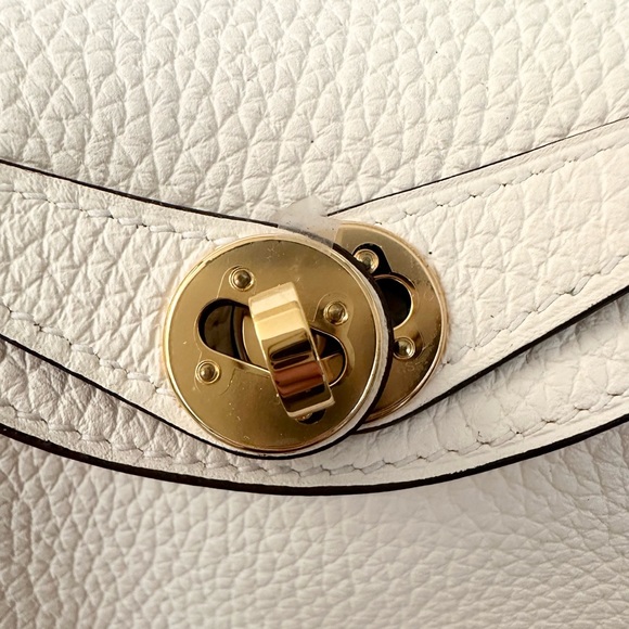 Hermès Nata Taurillon Clemence Mini Lindy 20 Cream Ivory White Gold Hardware GHW - Picture 9 of 16